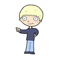 comic cartoon happy boy pointing N2
