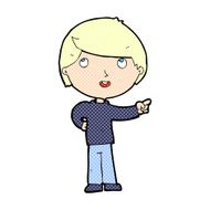 comic cartoon boy pointing N2