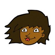 comic cartoon female face N18