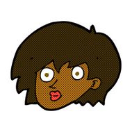 comic cartoon surprised female face N5