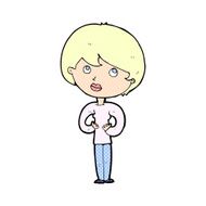 comic cartoon woman making Who Me? gesture N5