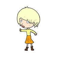 comic cartoon woman raising eyebrow N2