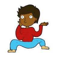 comic cartoon boy doing crazy dance N2