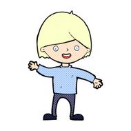 comic cartoon waving boy N2