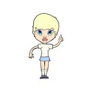 comic cartoon girl with idea N2