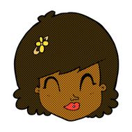 comic cartoon happy female face N20
