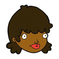 comic cartoon female face with surprised expression N4
