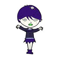 comic cartoon waving vampire girl
