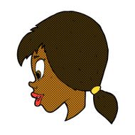 comic cartoon pretty female face N10