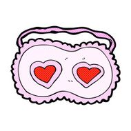 comic cartoon sleeping mask with love hearts