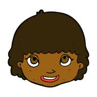 comic cartoon happy female face N21