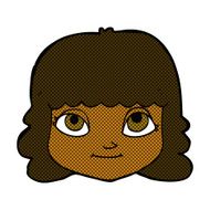 comic cartoon happy female face N22