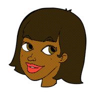 comic cartoon happy female face N23