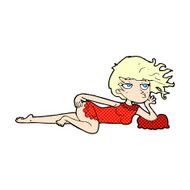comic cartoon woman in sexy pose