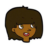 comic cartoon happy female face N24