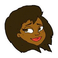 comic cartoon happy female face N26