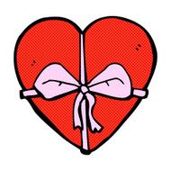 comic cartoon heart shaped present