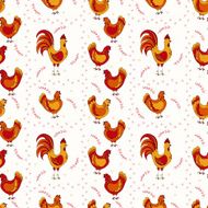 chickens seamless pattern background N3