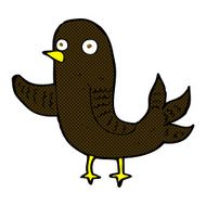 comic cartoon waving bird N3