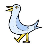 comic cartoon walking bird N3