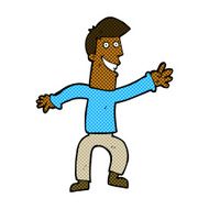 comic cartoon happy man dancing N4