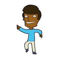 comic cartoon happy man pointing N8