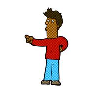 comic cartoon curious man pointing N2
