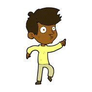 comic cartoon pointing boy N4