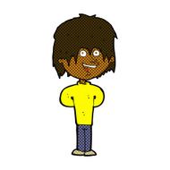 comic cartoon happy scruffy boy N2