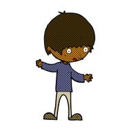 comic cartoon boy with outstretched arms N2