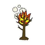 comic cartoon burning tree N2