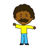 comic cartoon boy with mustache N2