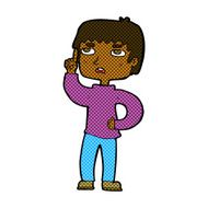 comic cartoon boy with question N3