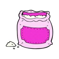 comic cartoon pink bag of flour