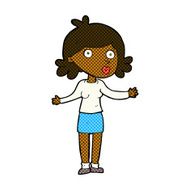 comic cartoon confused woman N10