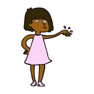 comic cartoon woman showing off engagement ring N2