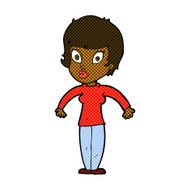 comic cartoon woman shrugging shoulders N50