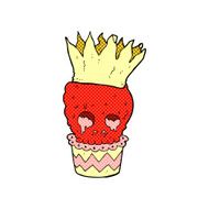 spooky skull cupcake comic cartoon N2
