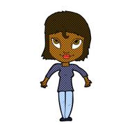 comic cartoon girl shrugging shoulders N5
