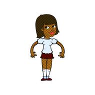 comic cartoon woman shrugging shoulders N51