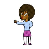 comic cartoon woman making welcome gesture N2
