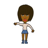 comic cartoon woman waving away N2