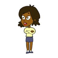 comic cartoon surprised woman N23