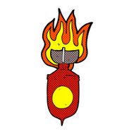 comic cartoon burning bomb N3