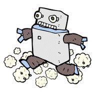 comic cartoon running robot