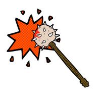 comic cartoon bloody medieval mace