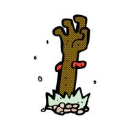 comic cartoon zombie hand N3