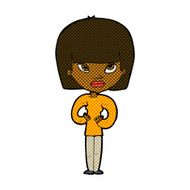 comic cartoon woman gesturing at herself N2