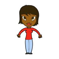comic cartoon woman shrugging shoulders N53
