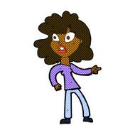 comic cartoon worried woman pointing N2